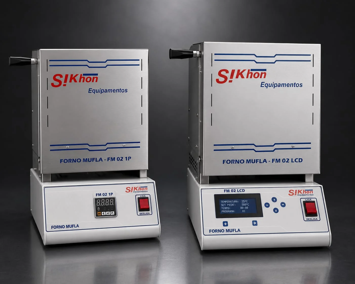 Forno Mufla SIKHON — modelos FM 02 1P e FM 02 LCD
